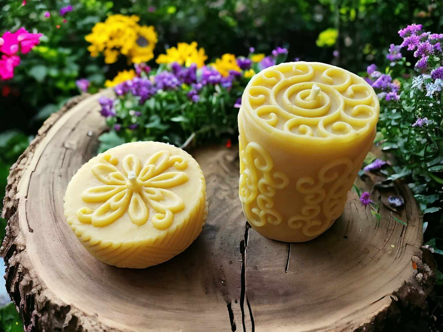 Handmade beeswax candles