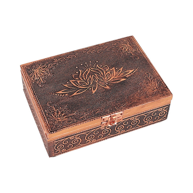 Lotus tarot box (copper/silver colour)