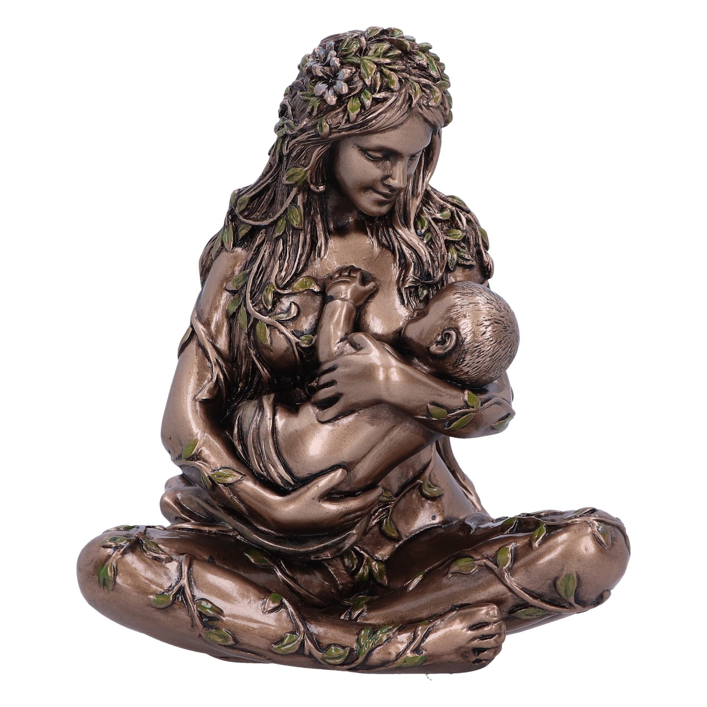 Mother and Baby Gaia Statue (Bronze,Hand painted,Small) 11cm